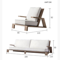 Chandler Oak Lounge Chair And Ottoman, Outdoor Armchair