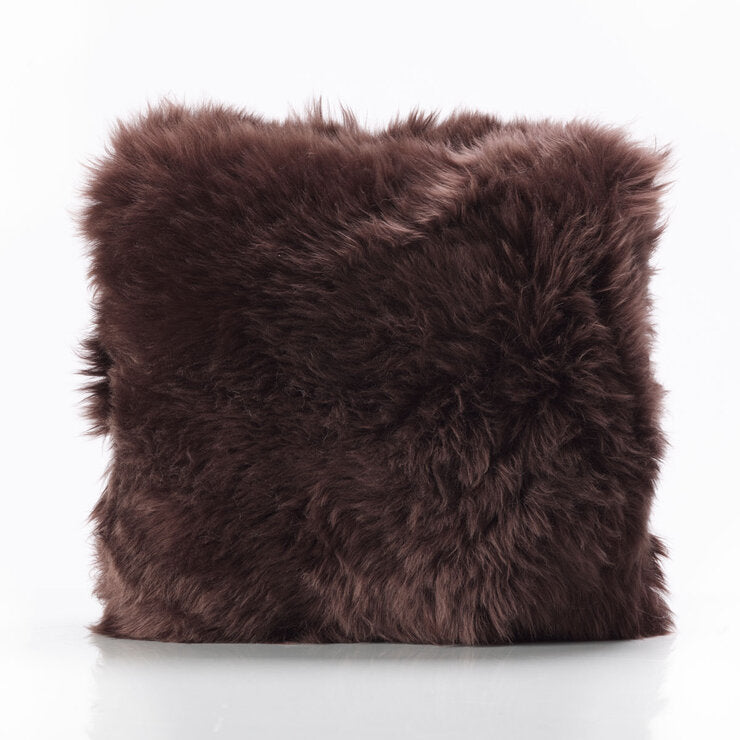 Bowron Double Sided Sheepskin Cushion, 35 x 35cm in brown