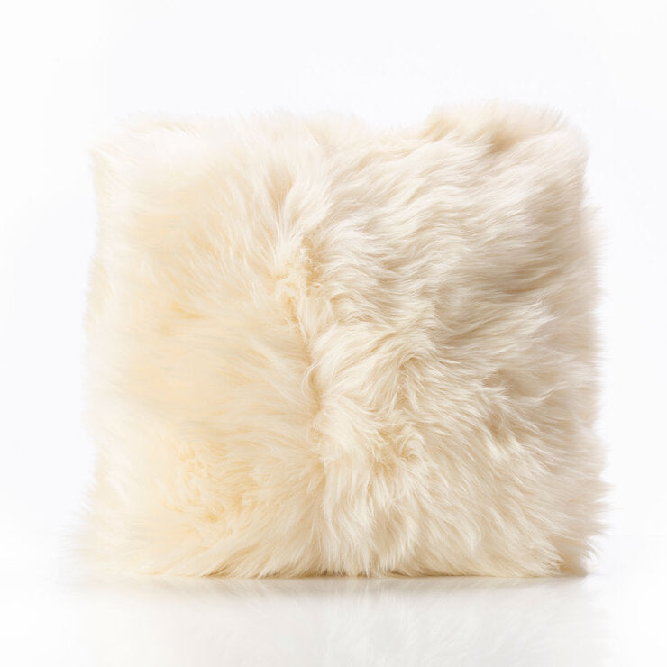 Bowron Double Sided Sheepskin Cushion, 35 x 35cm in champagne