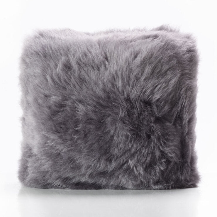 Bowron Double Sided Sheepskin Cushion, 35 x 35cm in grey