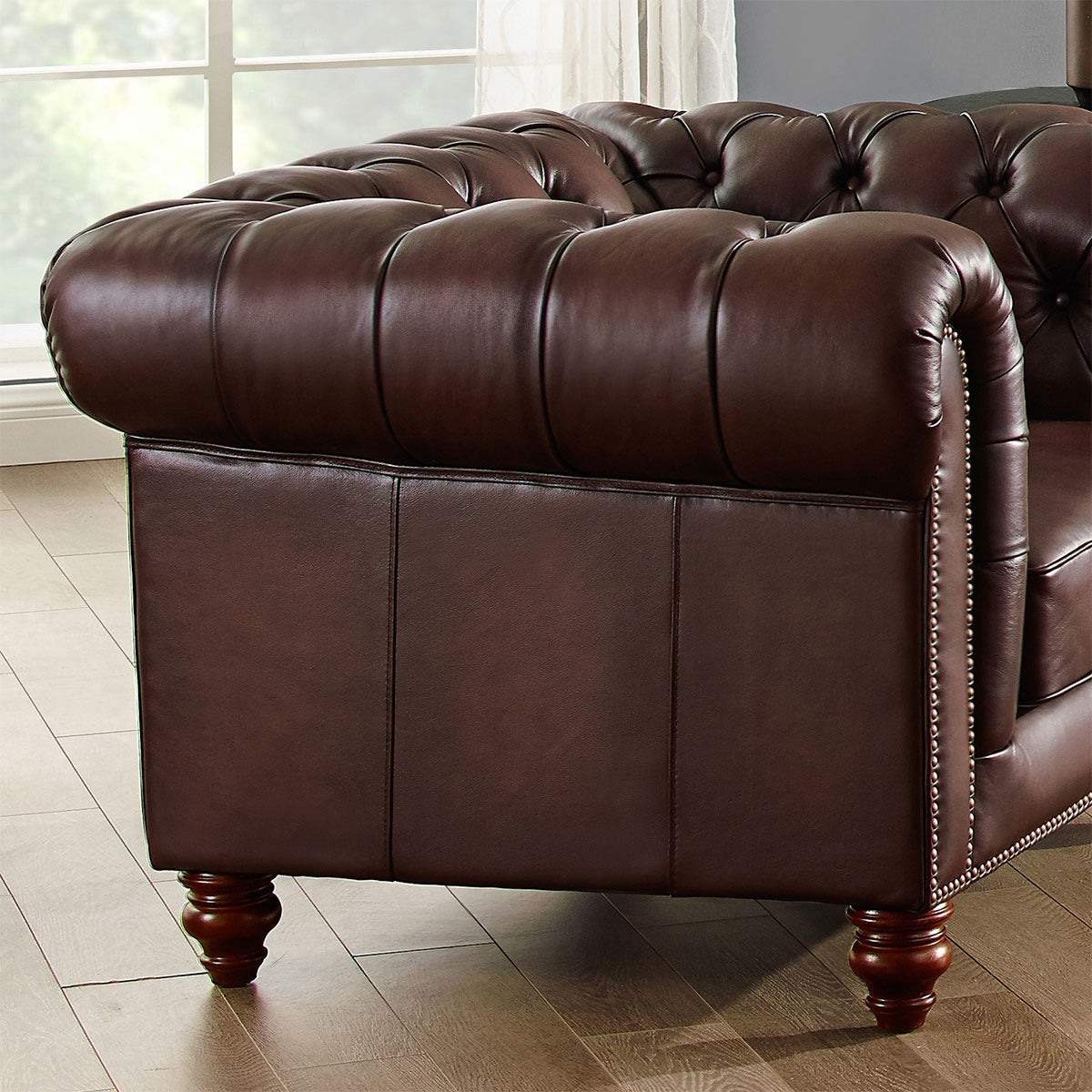 Allington 3-Seater Brown Leather Chesterfield Sofa