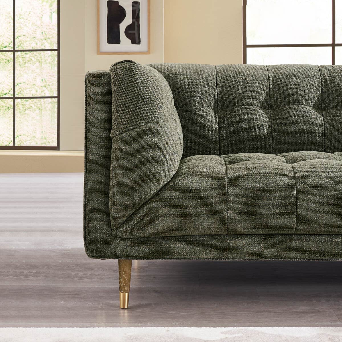 Isla Green Fabric 3-Seater Sofa