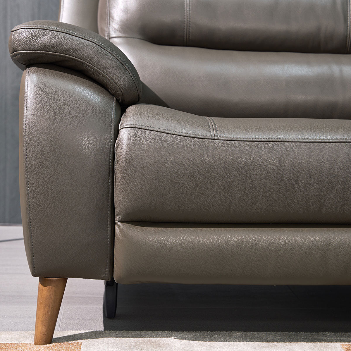 Ava Grey Leather Power Recliner 2-Seater Sofa